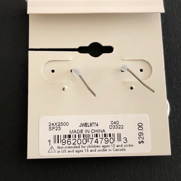 Lucky Brand Silver Tone & Lucite Heart With Dried Flowers Drop Earrings NWT - Picture 11 of 11